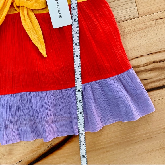 See By Chloe Ruffled Bow Braided Strap Colorblock Tank NWT - Picture 10 of 12